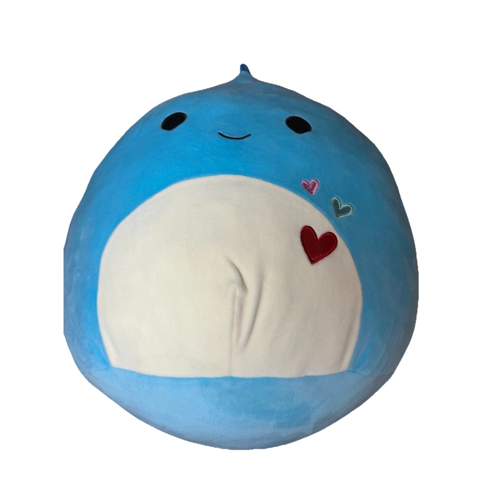 Squishmallows Ben The Dinosaur Valentines Edition 20" Blue Hearts On Front